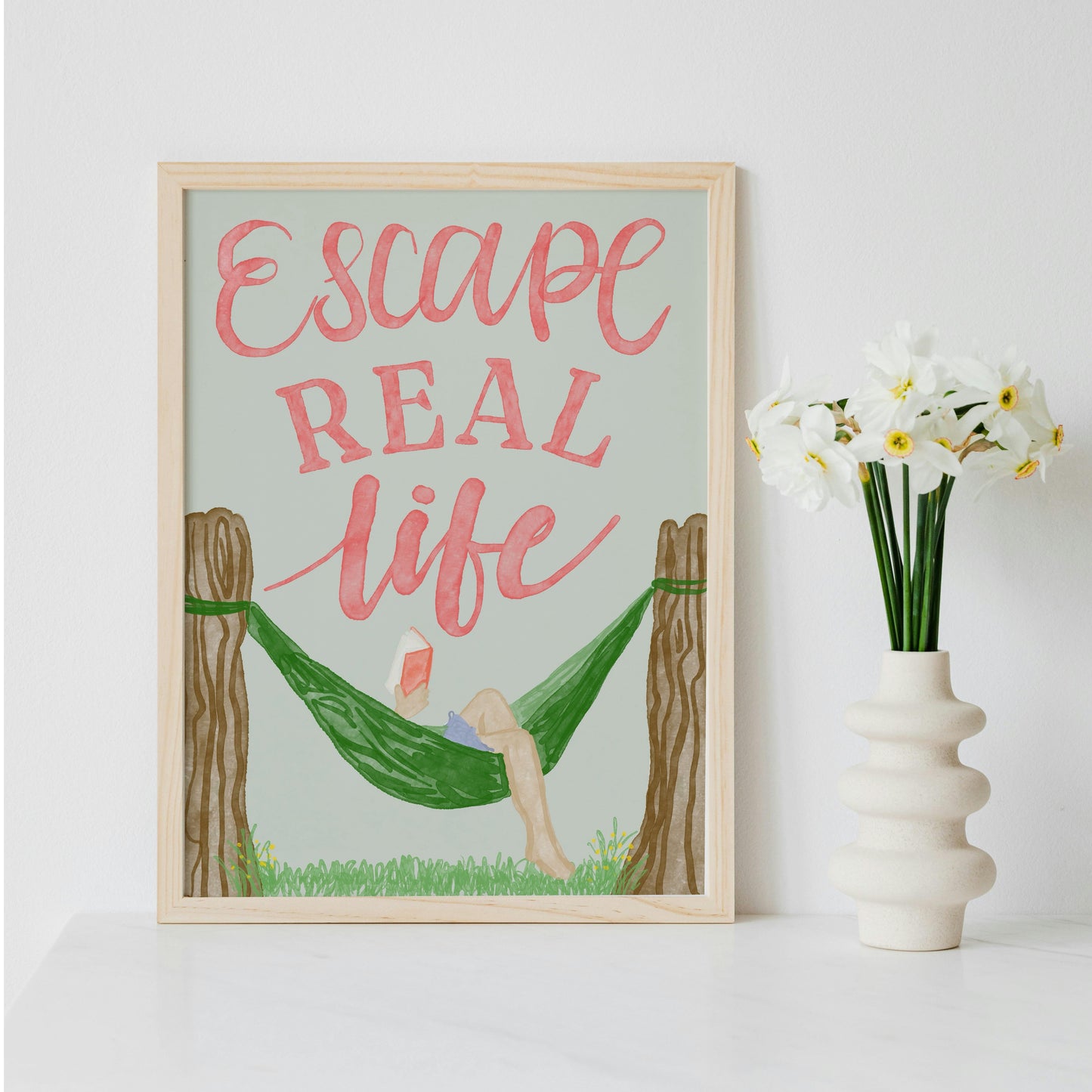 Bookish Print - Hammock Escape Real Life And Hope Designs