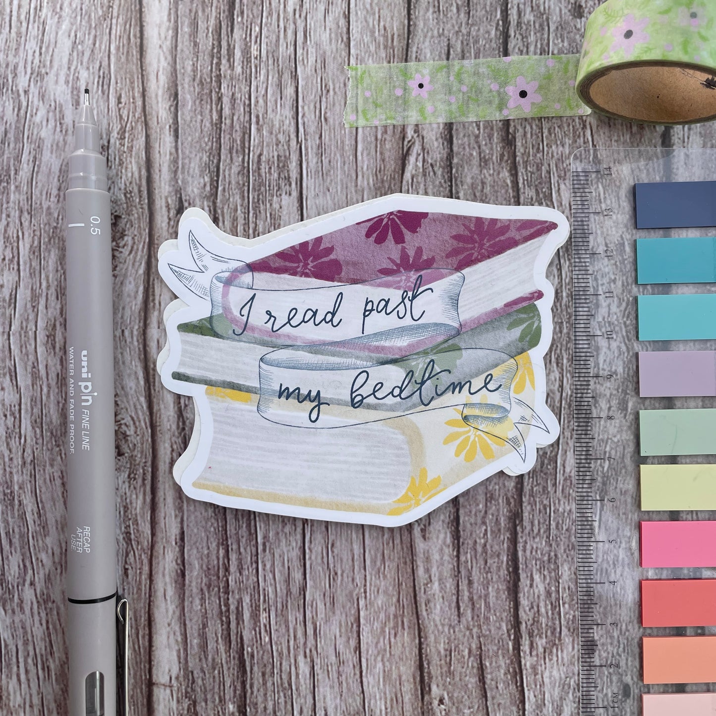 Bookish Vinyl Sticker - I Read Past My Bedtime And Hope Designs stickers