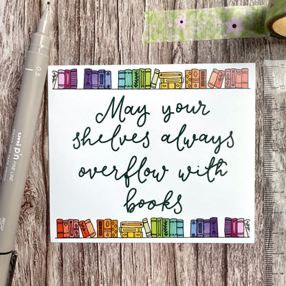 Bookish Vinyl Sticker - Shelves Overflow With Books And Hope Designs stickers