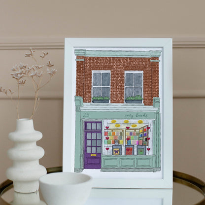 Bookshop wall art print And Hope Designs