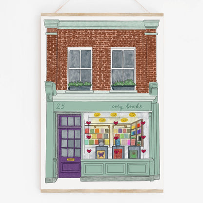 Bookshop wall art print And Hope Designs