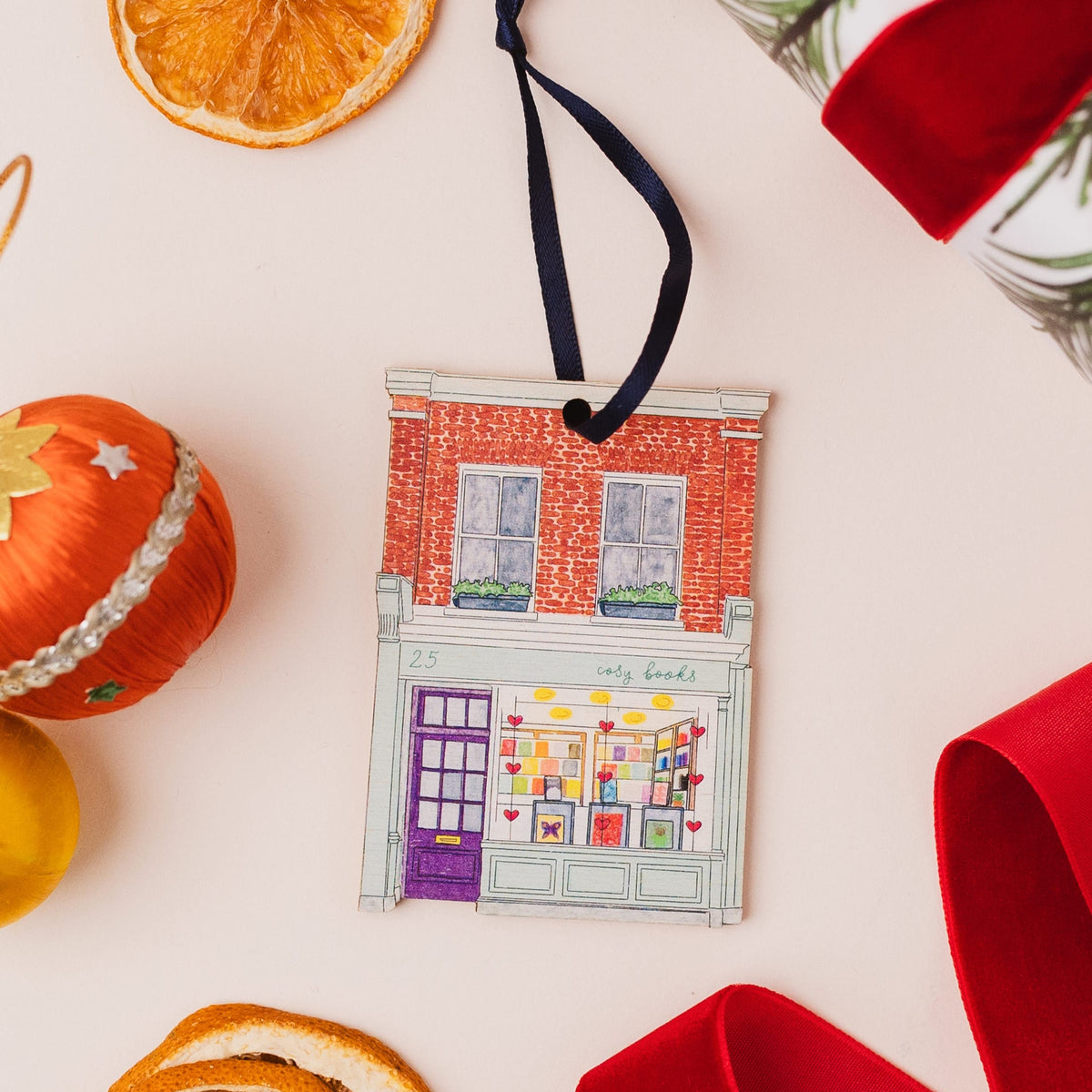 Bookshop Wooden Hanging Ornament And Hope Designs Baubles