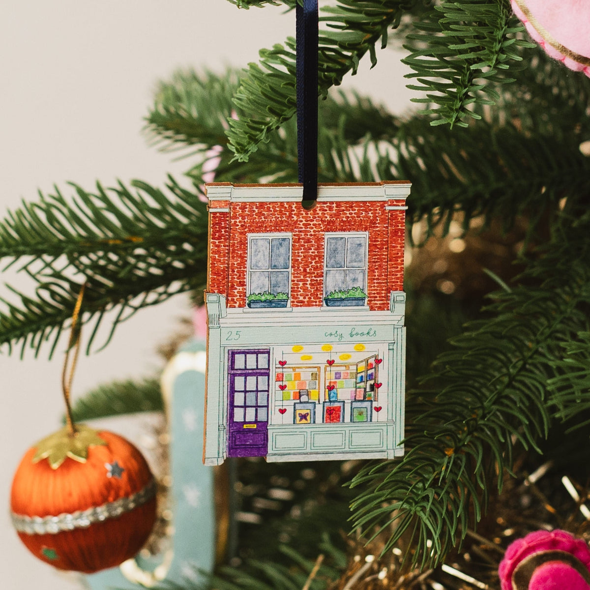 Bookshop Wooden Hanging Ornament And Hope Designs Baubles