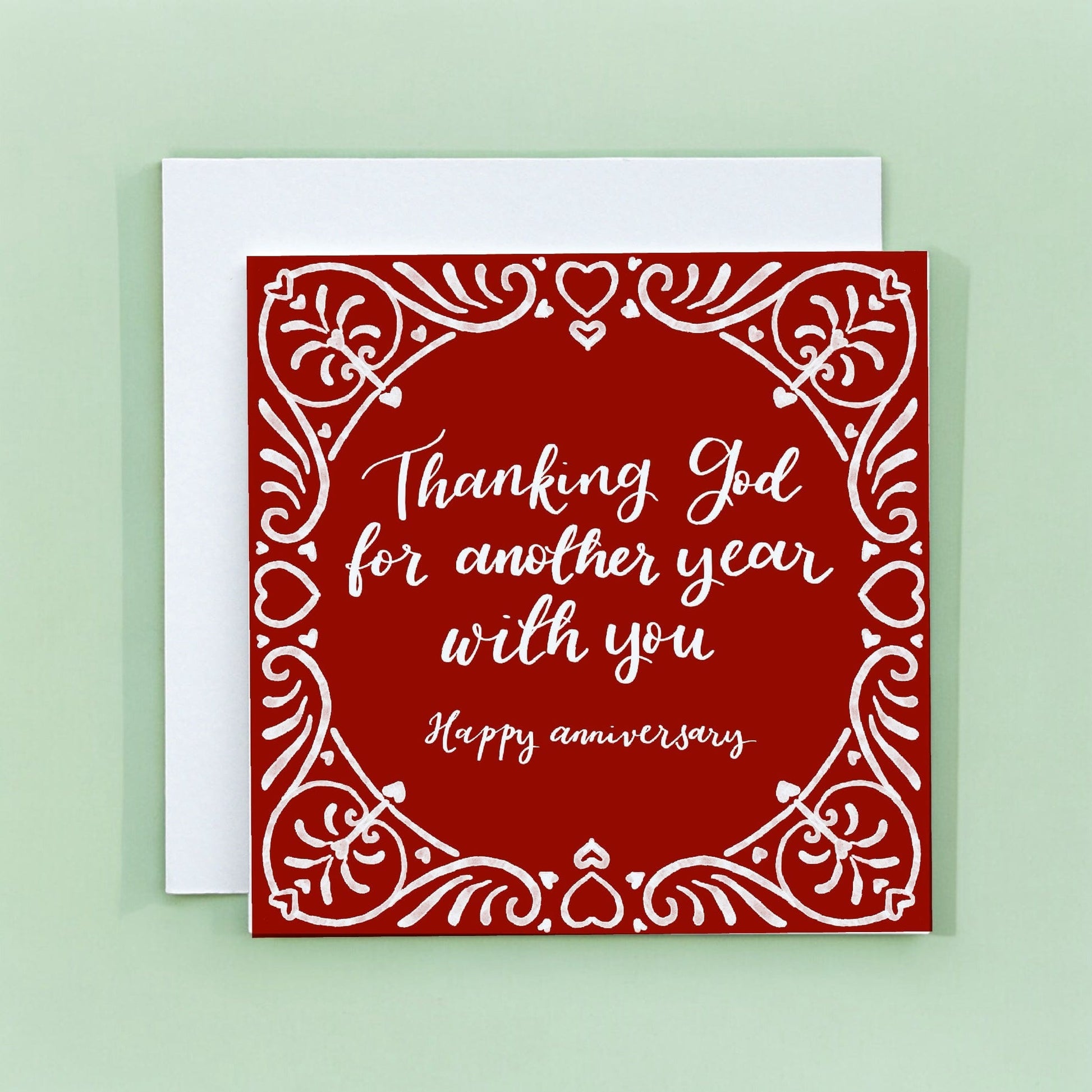 Border Anniversary Card - Thanking God for Another Year With You And Hope Designs Cards