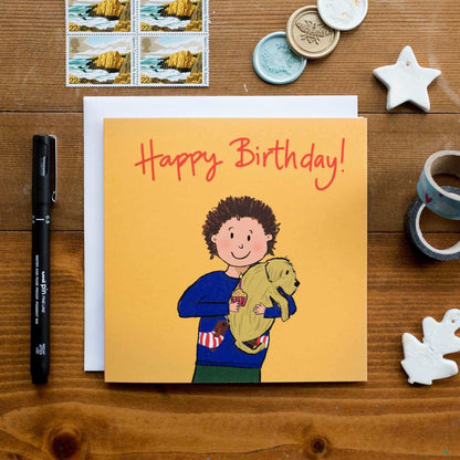 Boy with puppy birthday card And Hope Designs Greeting & Note Cards