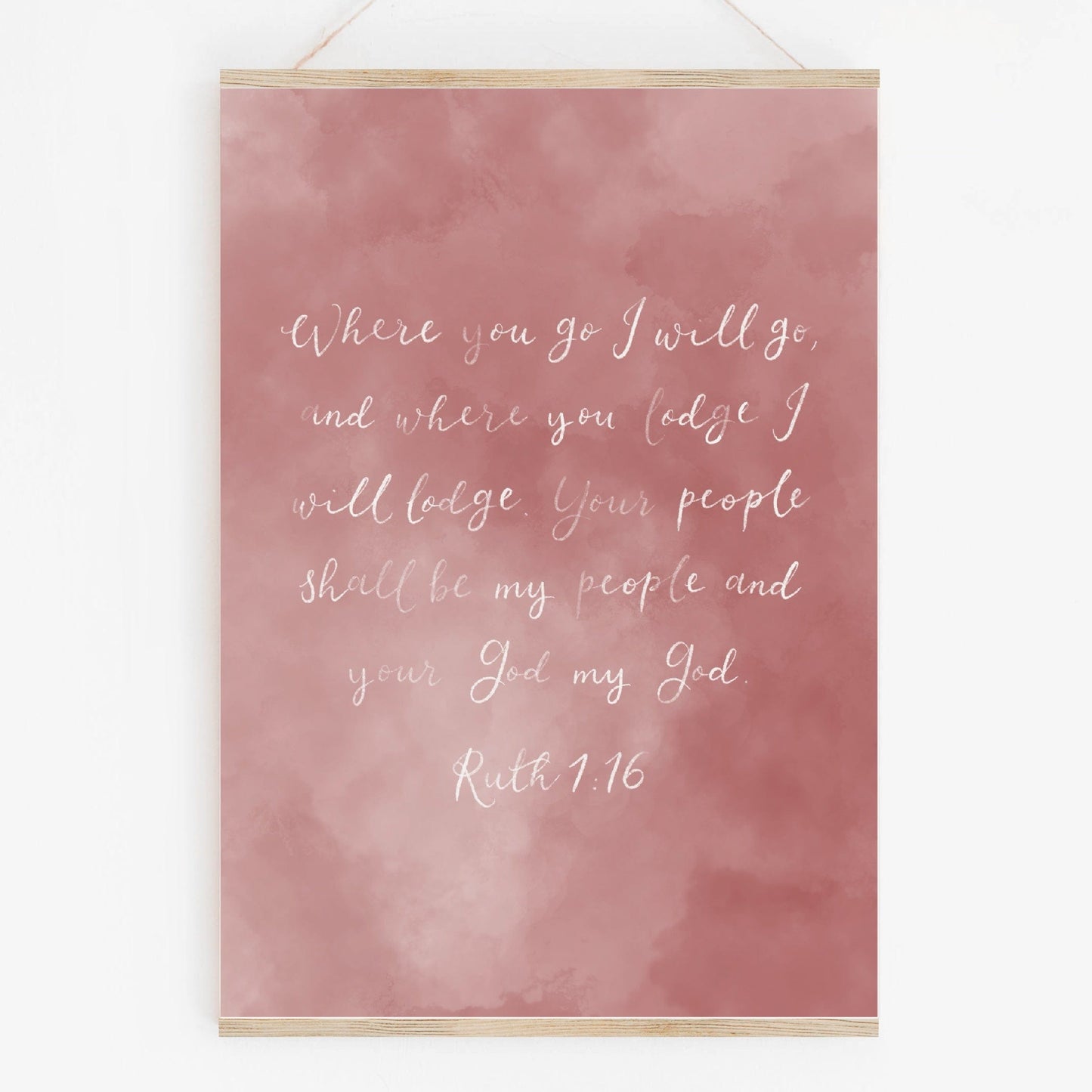 Calligraphy scripture print - Ruth 1:16 - Where you go I will go And Hope Designs Print