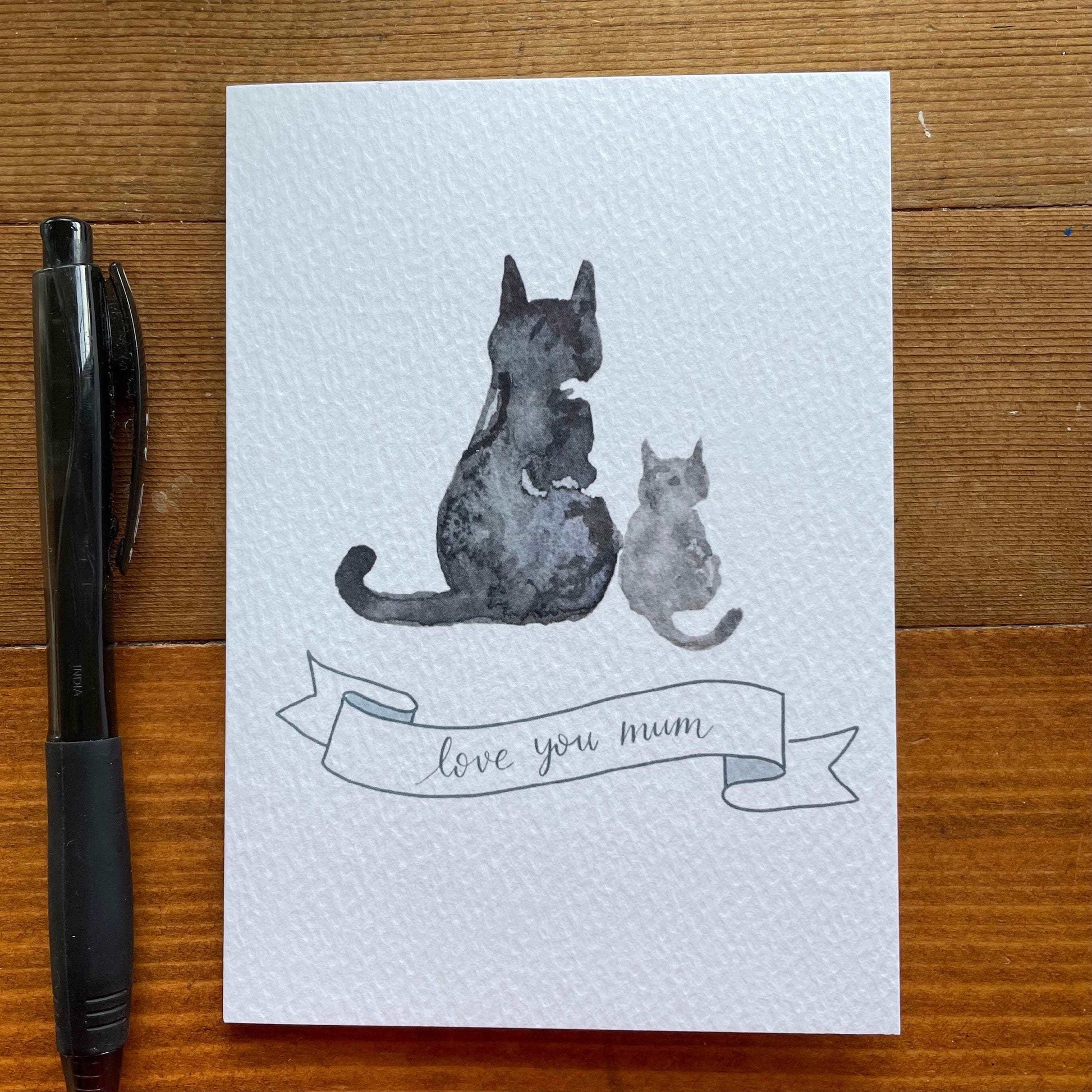 Cat “love you mum” card And Hope Designs Cards