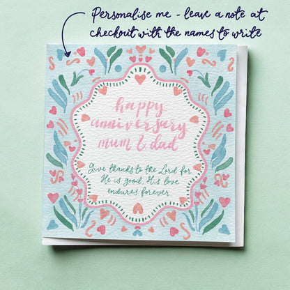 Christian Anniversary Card mum & dad And Hope Designs Cards