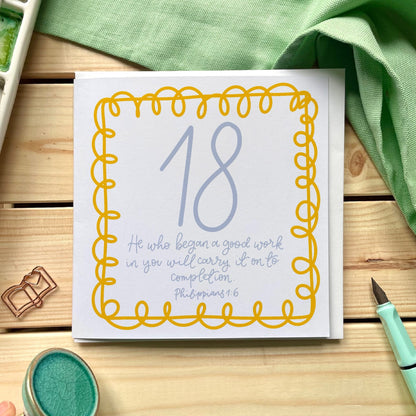 Christian Birthday Card - 18 - Swirly And Hope Designs