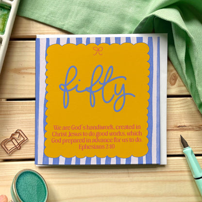 Christian Birthday Card - 50 - Bright And Hope Designs