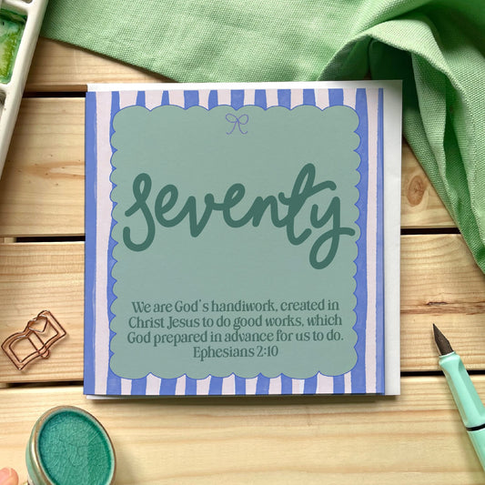 Christian Birthday Card - 70 - Bright And Hope Designs