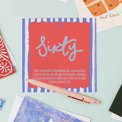 Christian Birthday Card - Bright 60th And Hope Designs
