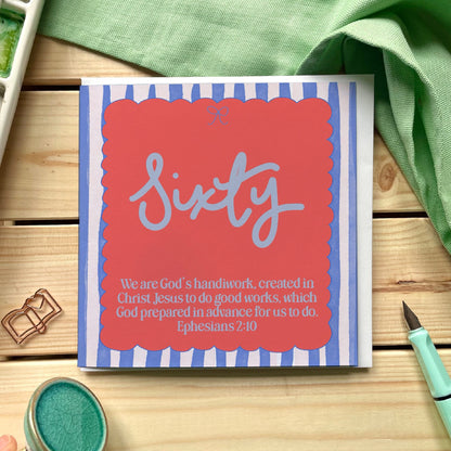Christian Birthday Card - Bright 60th And Hope Designs