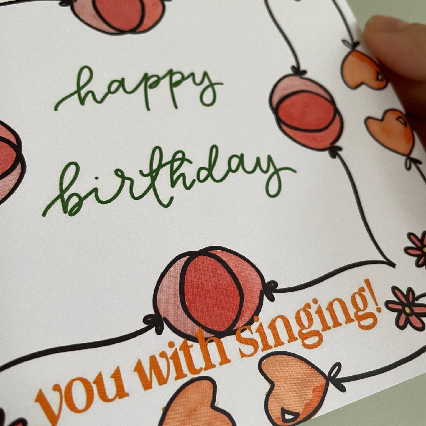 Christian birthday card - He rejoices over you with singing And Hope Designs Cards