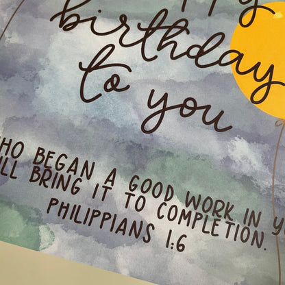 Christian birthday card - he who began a good work in you And Hope Designs Cards