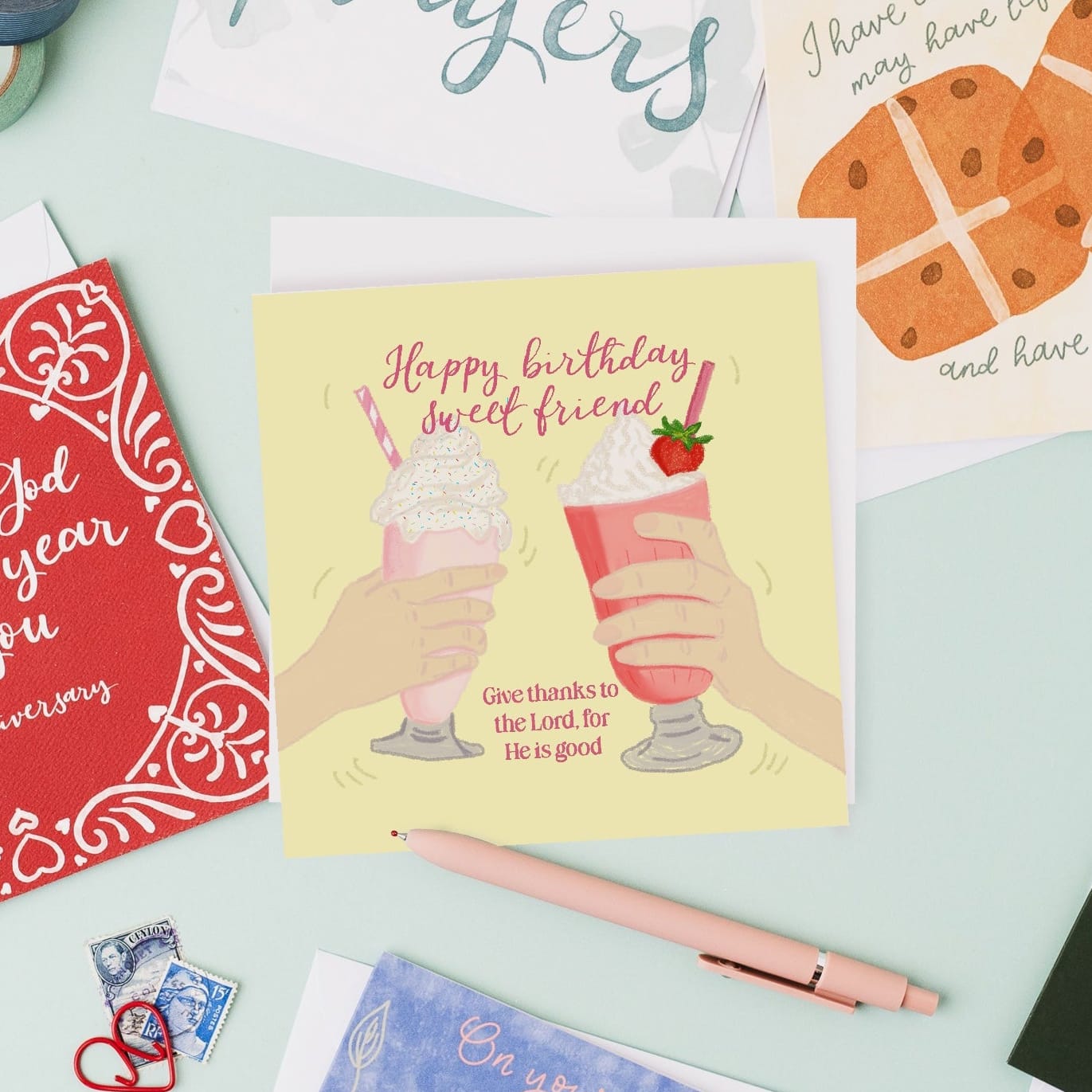 Christian Birthday Card - Milkshake Sweet Friend And Hope Designs