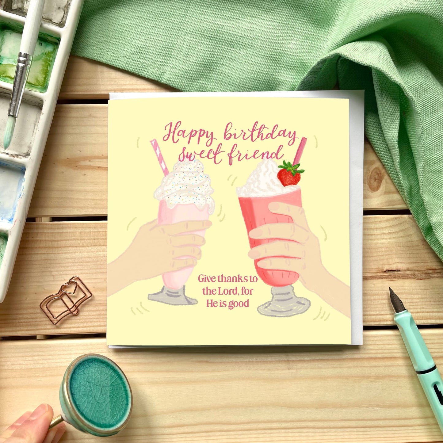 Christian Birthday Card - Milkshake Sweet Friend And Hope Designs