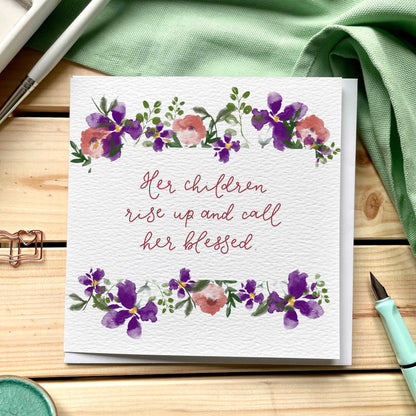Christian Card for mum - Mother’s Day (or any day!) Proverbs 31:28 And Hope Designs Cards
