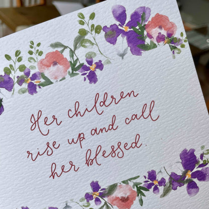 Christian Card for mum - Mother’s Day (or any day!) Proverbs 31:28 And Hope Designs Cards