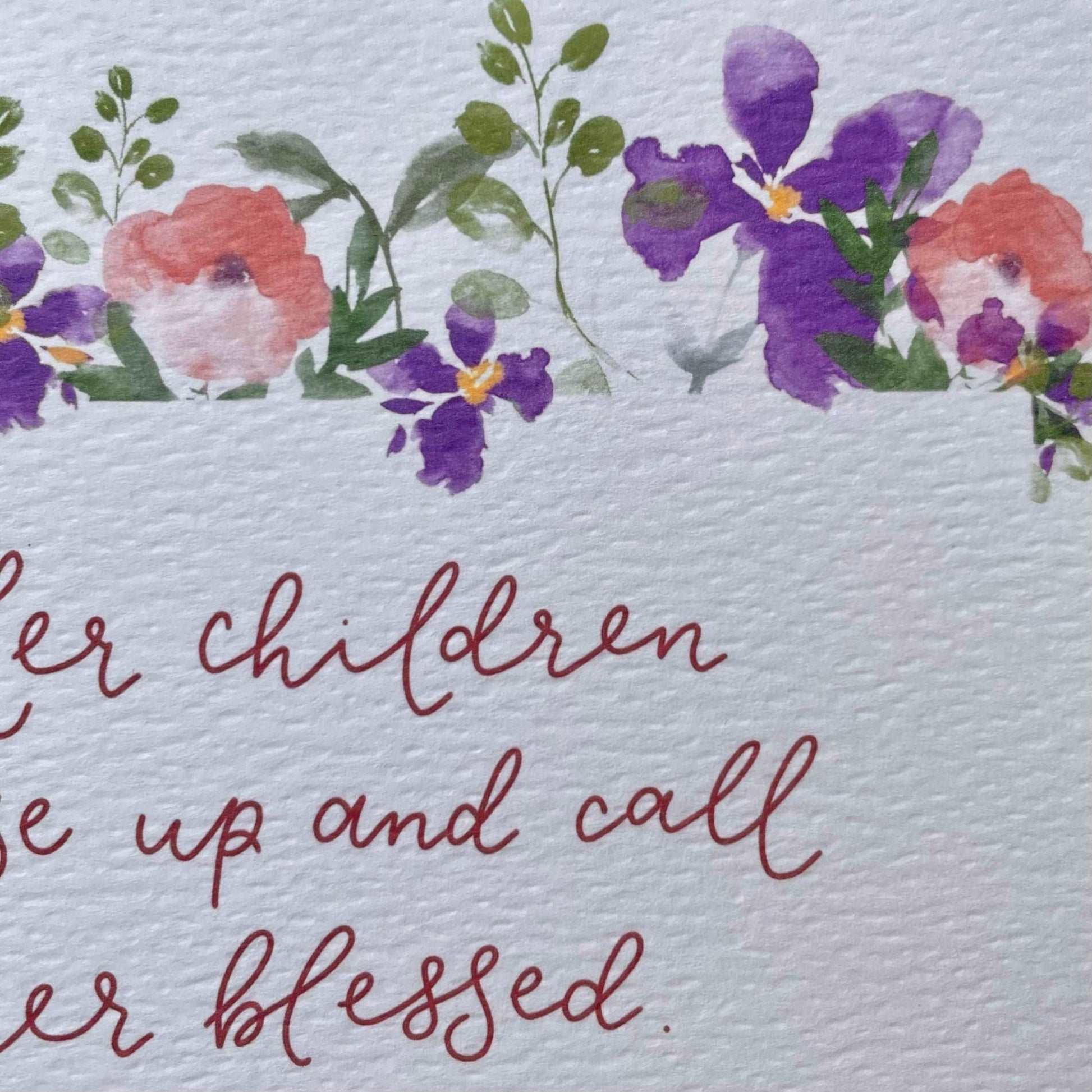 Christian Card for mum - Mother’s Day (or any day!) Proverbs 31:28 And Hope Designs Cards