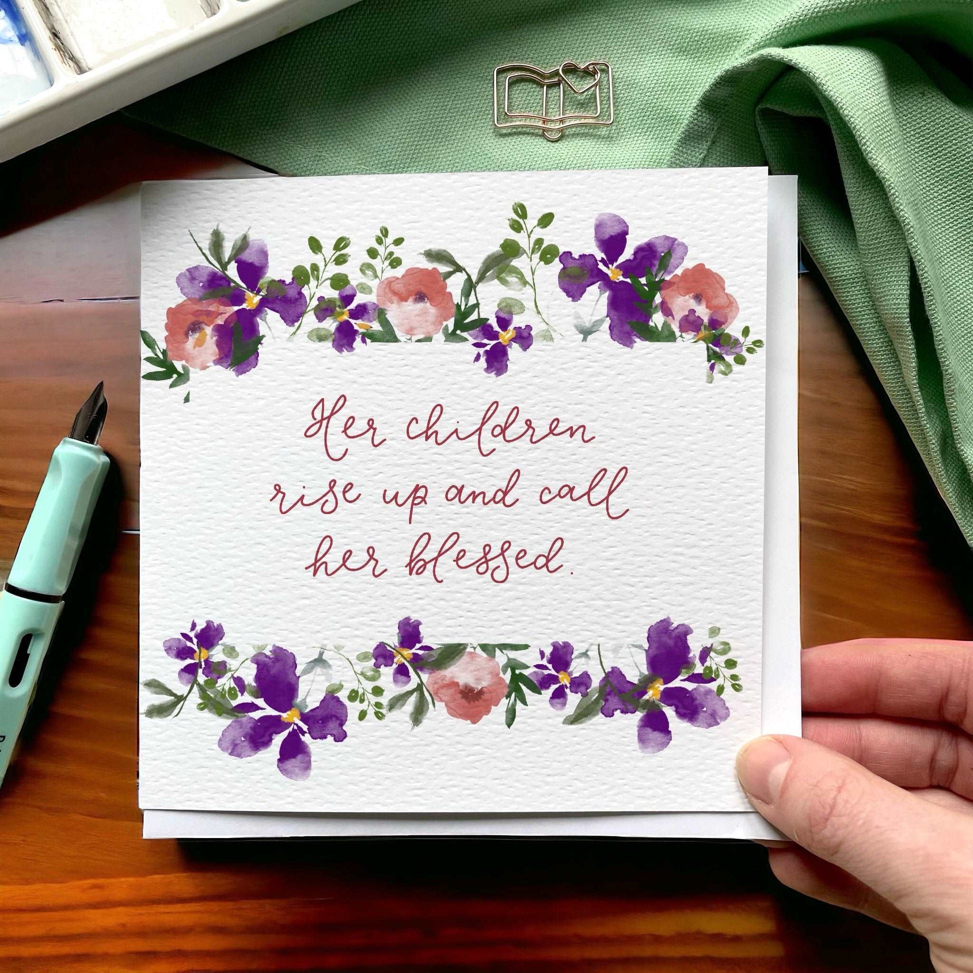 Christian Card for mum - Mother’s Day (or any day!) Proverbs 31:28 And Hope Designs Cards