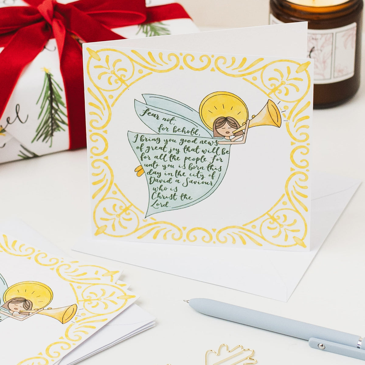 Christian Christmas Card Pack - Good News Angel And Hope Designs Cards