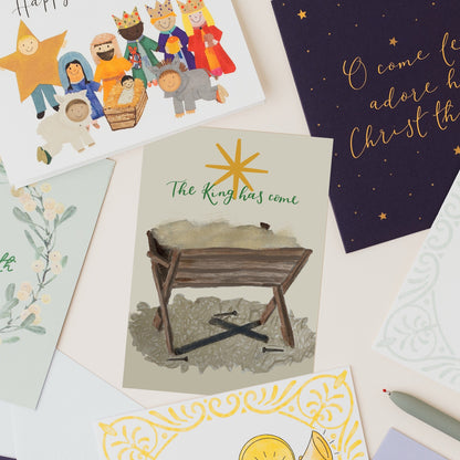 Christian Christmas Card Pack - The King Has Come - Cream And Hope Designs Cards