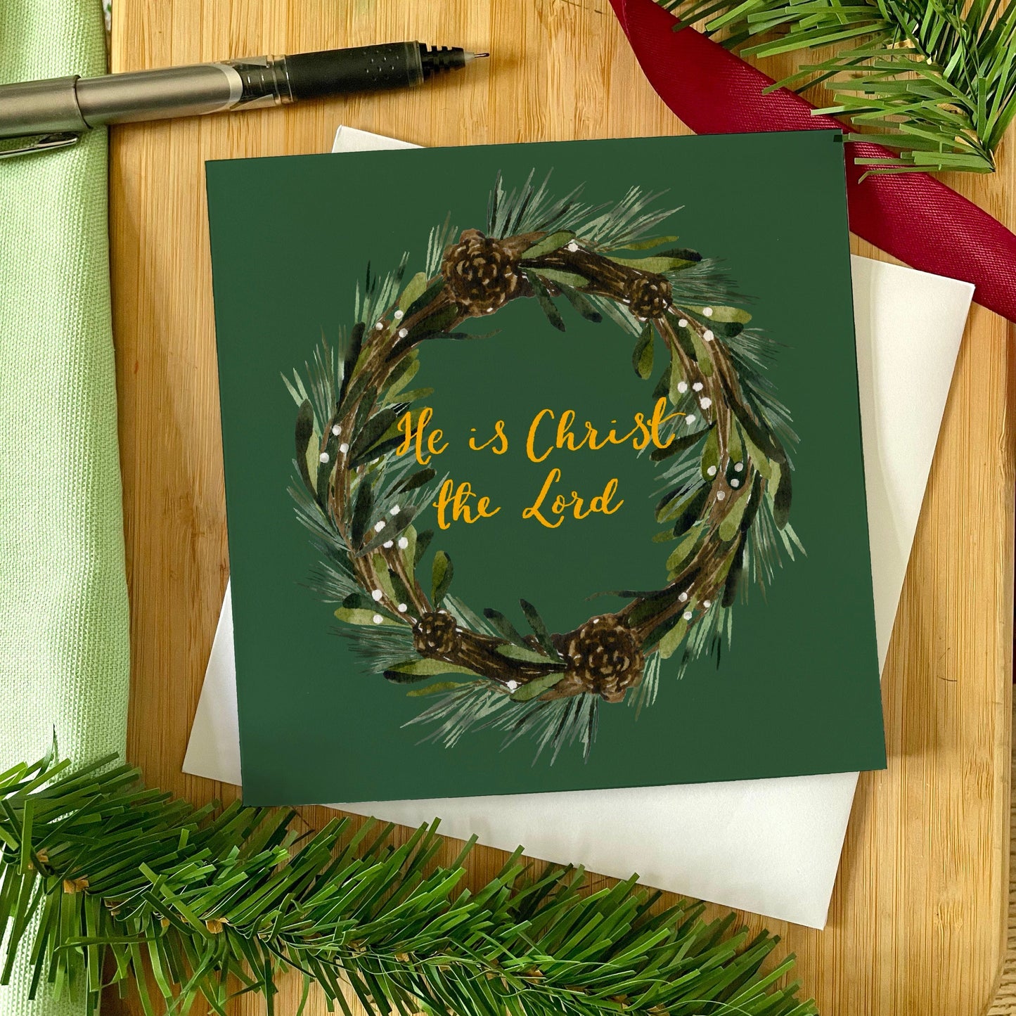 Christian Christmas cards - Christ the Lord wreath And Hope Designs Cards