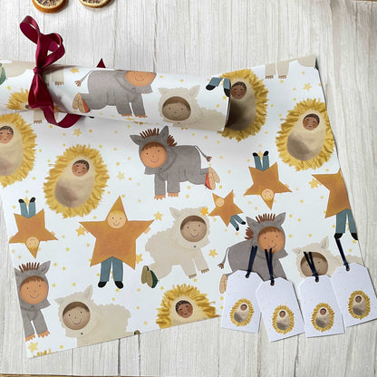 Christian Christmas nativity wrapping paper And Hope Designs Wrapping Paper
