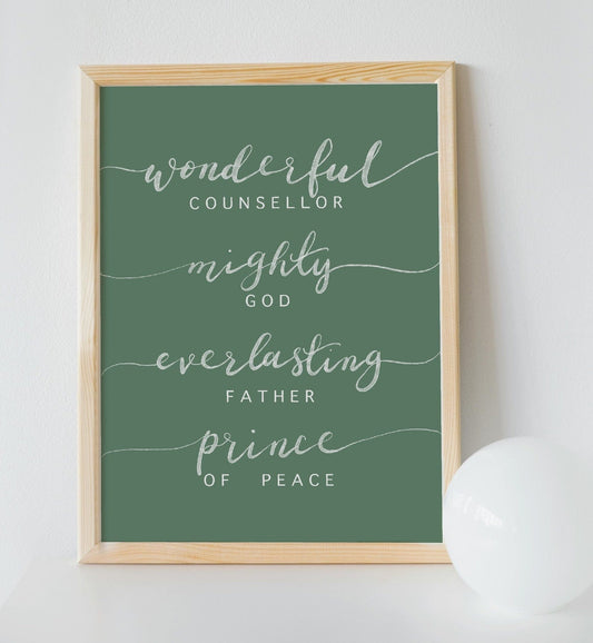 Christian Christmas Print - Isaiah 9:6 And Hope Designs Print