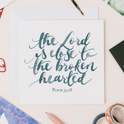 Christian Condolence Card - Psalm 34:18 And Hope Designs Cards