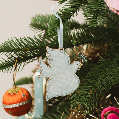 Christian Dove Hanging Christmas Decoration, Isaiah 9:6 And Hope Designs Baubles