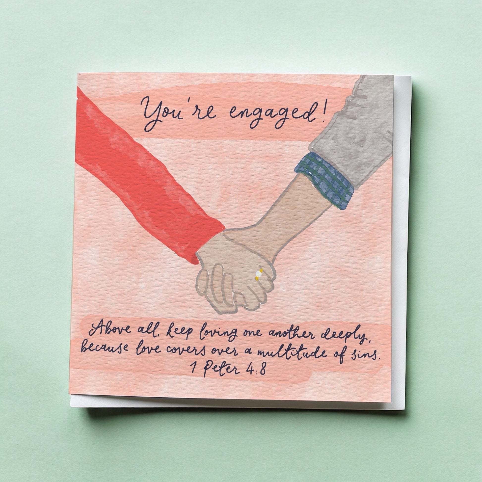 Christian Engagement Card - Holding Hands And Hope Designs Cards
