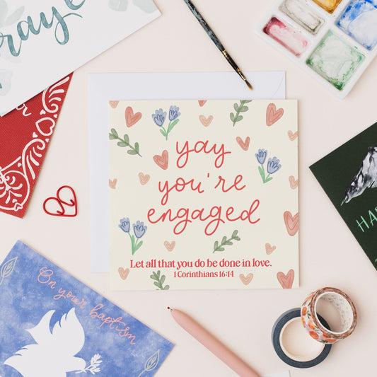 Christian Engagement Card - Yay You’re Engaged! And Hope Designs Cards