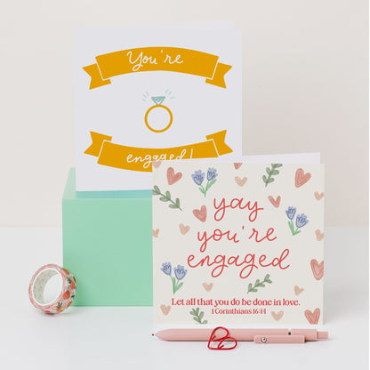 Christian Engagement Card - Yay You’re Engaged! And Hope Designs Cards