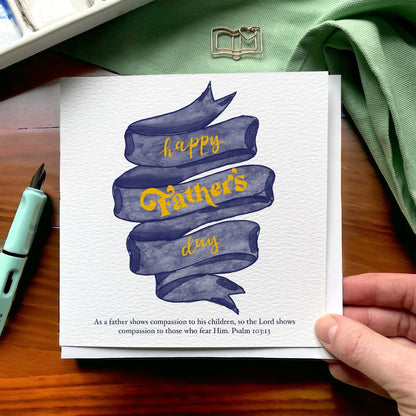 Christian Father’s Day card - ribbon with scripture verse And Hope Designs