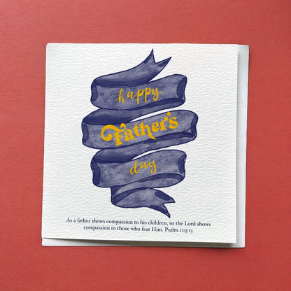 Christian Father’s Day card - ribbon with scripture verse And Hope Designs