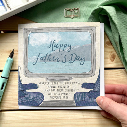 Christian Father’s Day card - train window view And Hope Designs