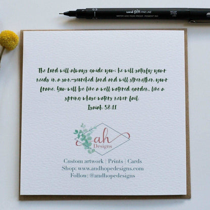 Christian gardening heart card And Hope Designs Cards