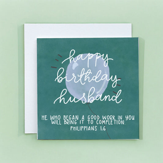 Christian Husband Birthday Card - Balloon And Hope Designs Cards