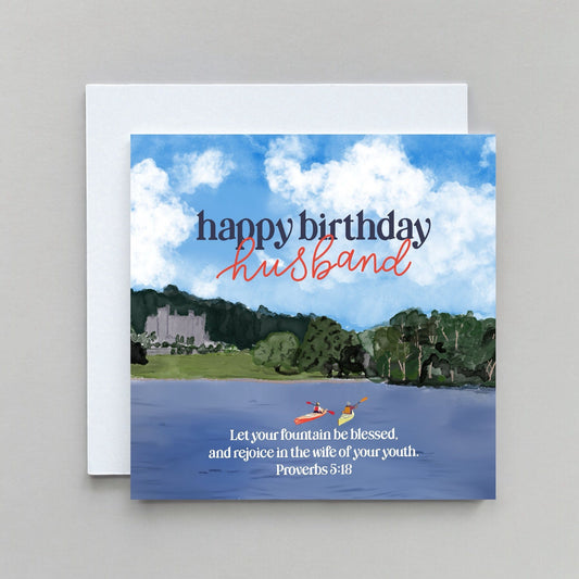 Christian Husband Birthday Card - Lake Canoeing And Hope Designs Cards