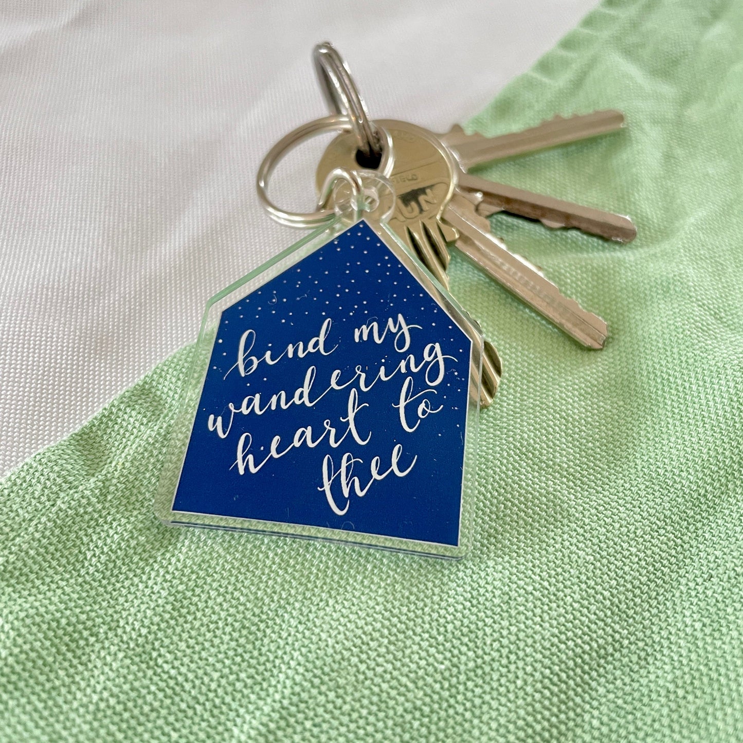Christian Keyring - Bind My Wandering Heart to Thee And Hope Designs Keyring