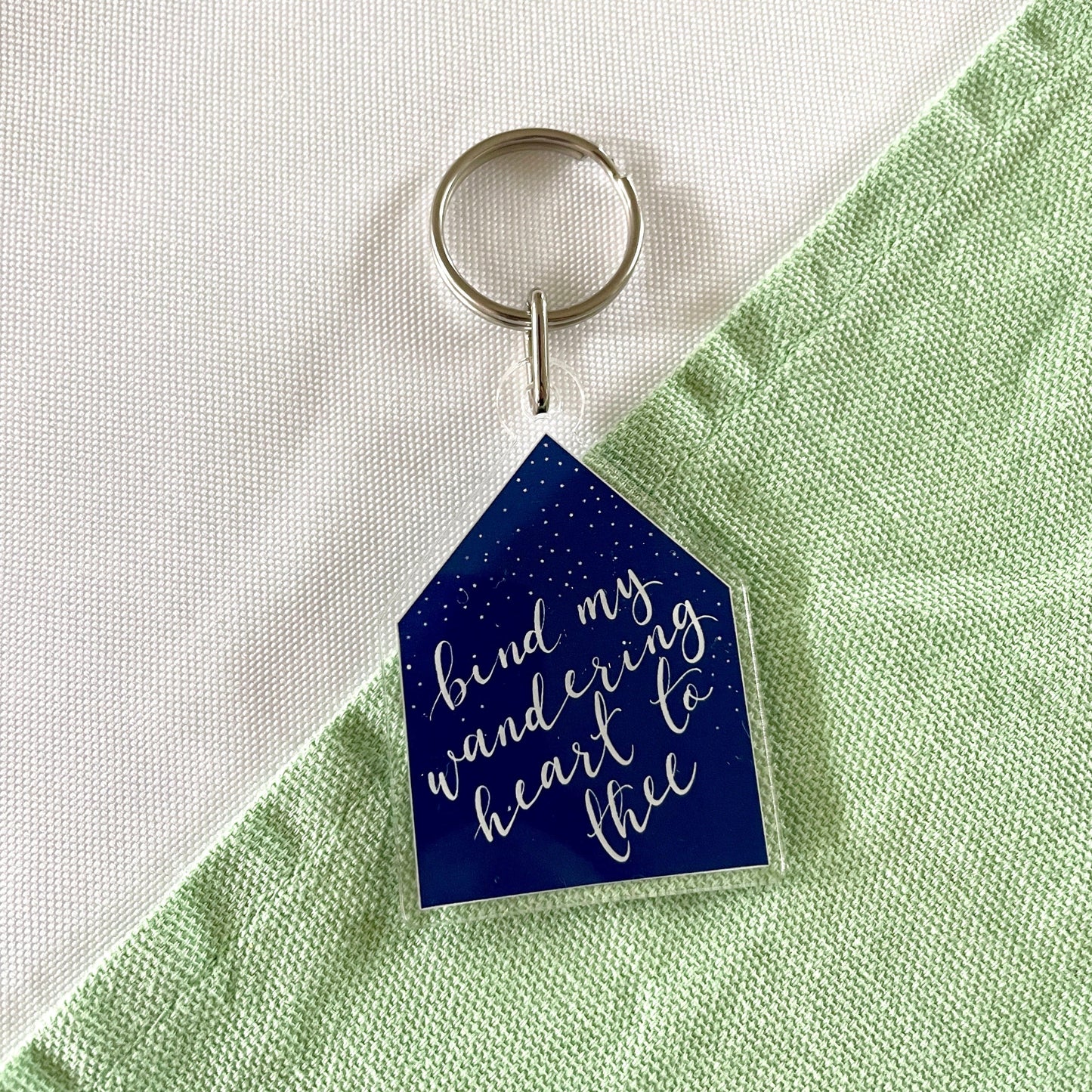 Christian Keyring - Bind My Wandering Heart to Thee And Hope Designs Keyring