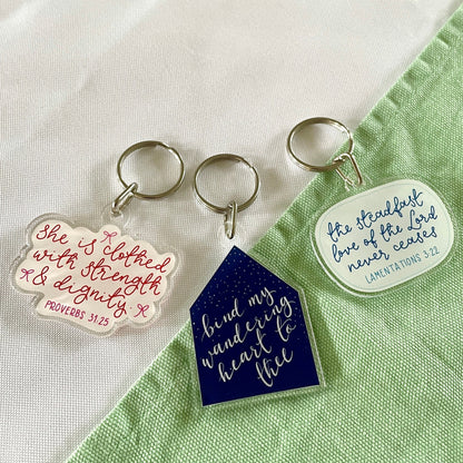 Christian keyring - Proverbs 31:25 And Hope Designs Keyring