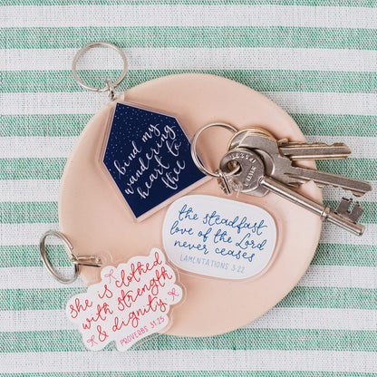 Christian Keyring - Proverbs 31:25 And Hope Designs Keyring