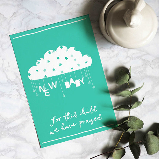 Christian new baby card - for this child we have prayed And Hope Designs Greeting & Note Cards