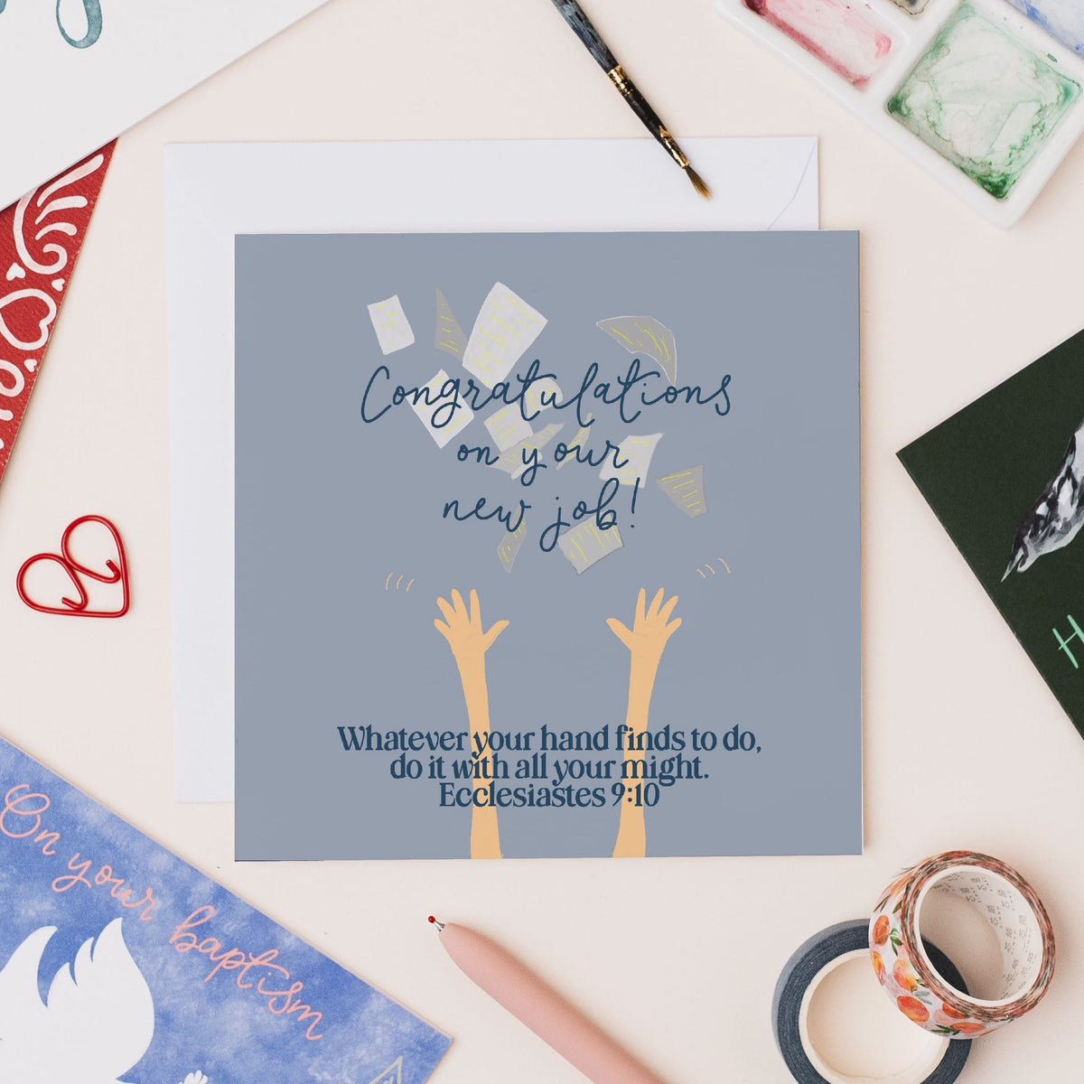 Christian New Job Card, Ecclesiastes 9:10 And Hope Designs Cards
