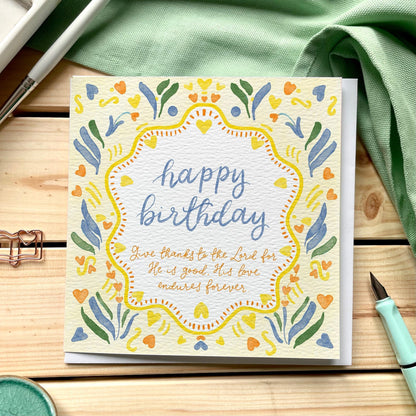 Christian Personalised Birthday Card - Give Thanks To The Lord And Hope Designs Cards