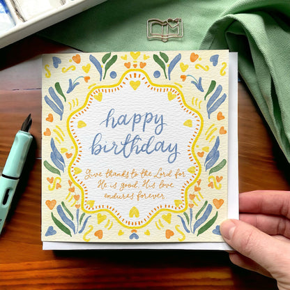 Christian Personalised Birthday Card - Give Thanks To The Lord And Hope Designs Cards