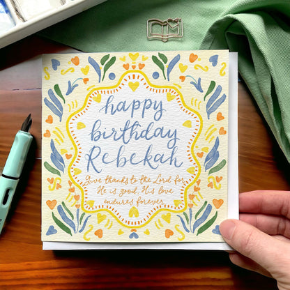 Christian Personalised Birthday Card - Give Thanks To The Lord And Hope Designs Cards